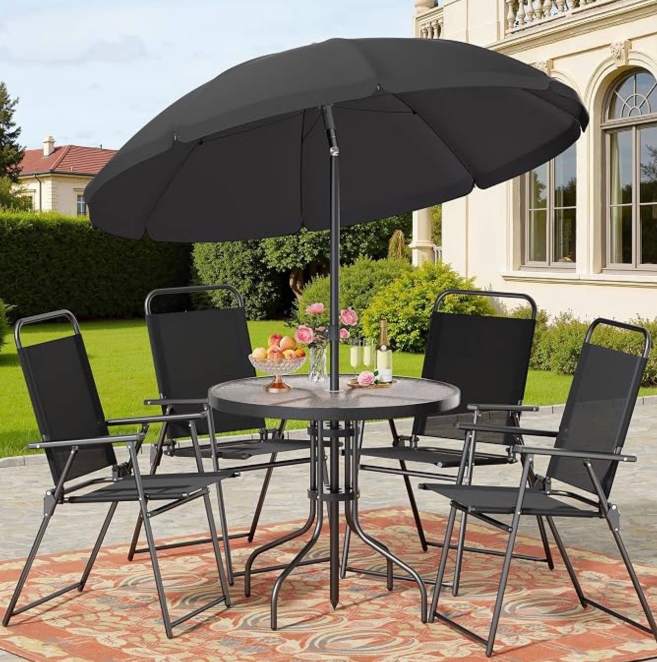 amazon patio umbrella and base GREEN PARTY 15 ft Large Outdoor with Solar Led Lights & Included, Double-Sided Rectangular Table Umbrella with Stand, Market Umbrellas for Deck Poolside Garden Backyard, Navy Blue Cast aluminum construction AreShark 15FT Outdoor Patio Umbrella