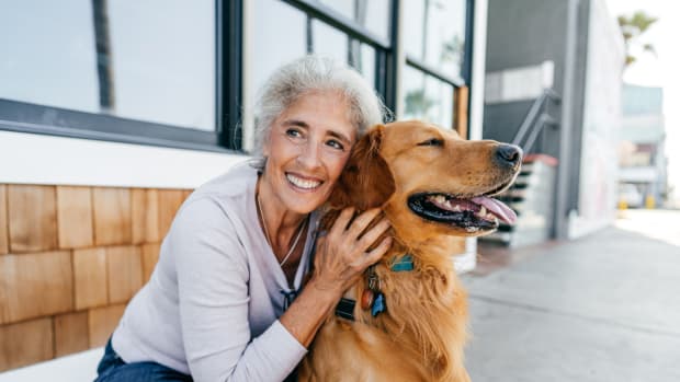 Senior woman with her dog