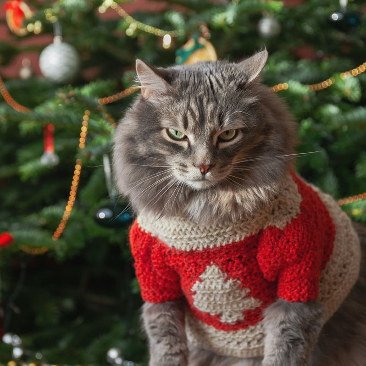 Cat clearance wearing sweater