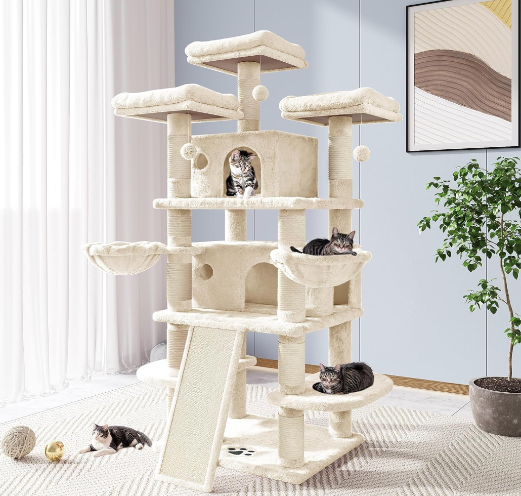 amazon-is-selling-a-crisp-white-cat-tree-house-for-75-off-it-s-such